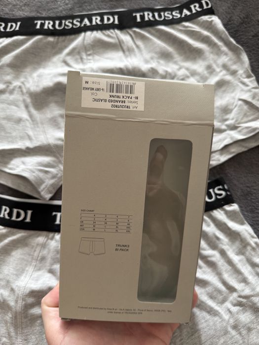 Trussardi set 2 boxeri gri cu banda  neagra marimea M noi originali
