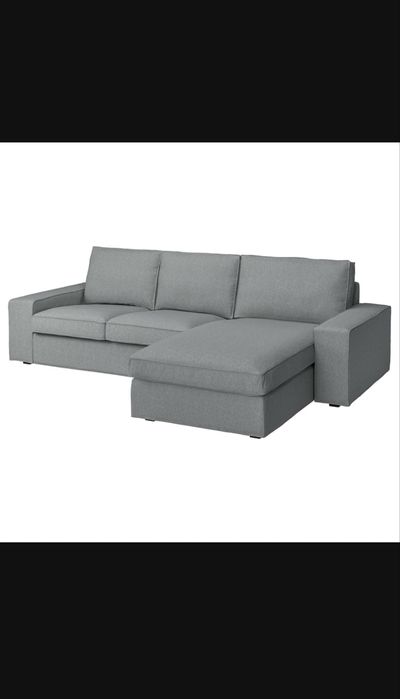 Canapea coltar Ikea Kivik + Taburet - 2 huse (gri si bej)