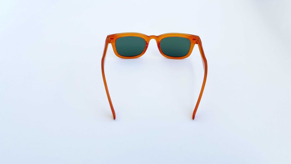 Ochelari de soare Moscot Klutz Style - Rama portocalie Lentile verzi