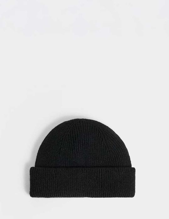 Set Caciula neagra Tricot marca Mango uniSex +++ Manusi piele maro