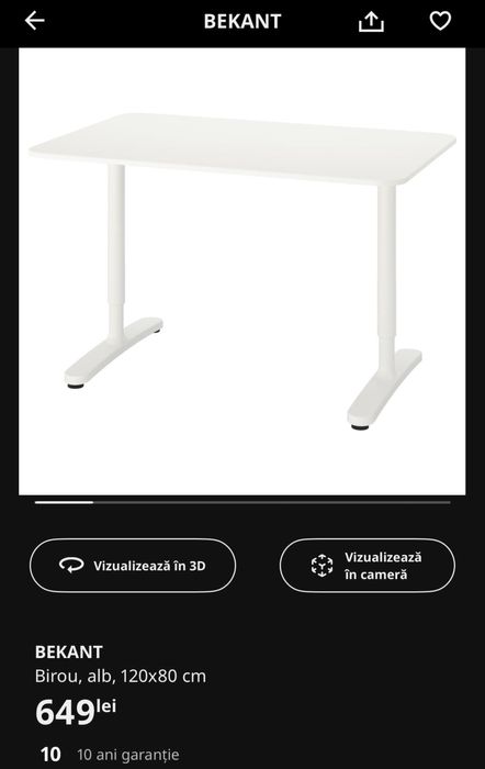 Birou Ikea Bekant 120x80 stejar