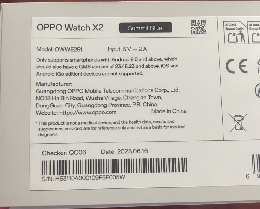 Smartwatch OPPO Watch X2