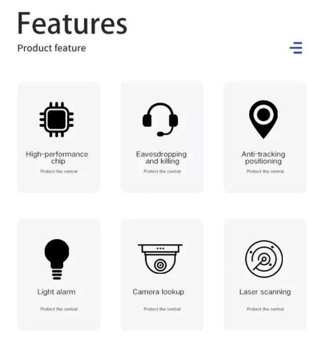 K18S GPS / RF анти-жо-сус детектор — камера, GPS трекерларни аниқловчи