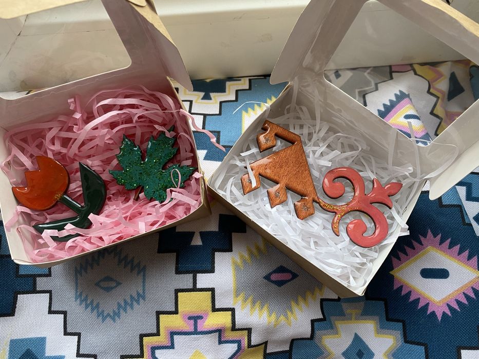 Этно брошь ручная работа