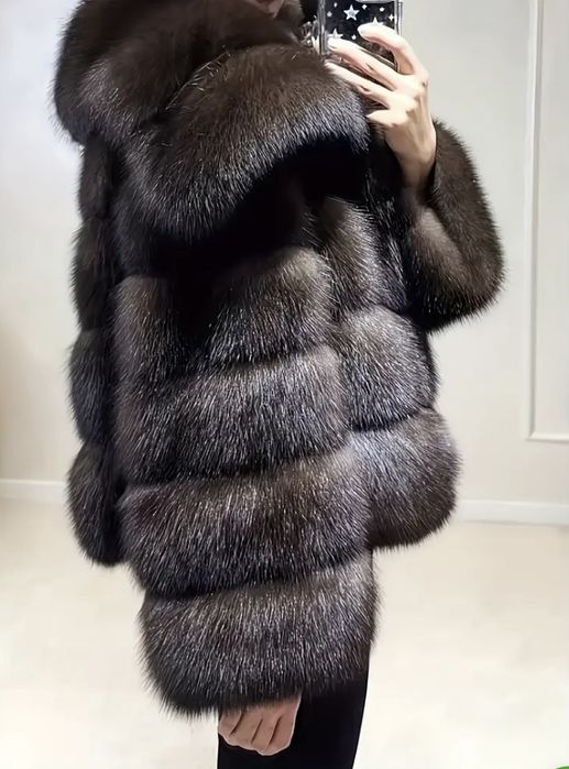 эко шуба коричневая