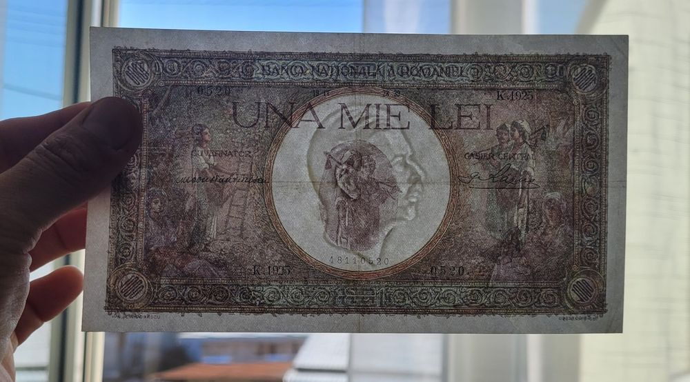 Bancnota 1000 lei 1939 Supratipar bani vechi monede