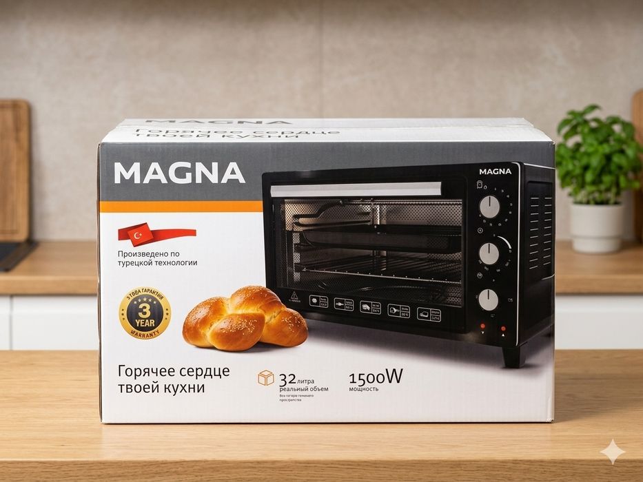 Новая мини-печь (духовка) MAGNA 32л / 1500W. Турция