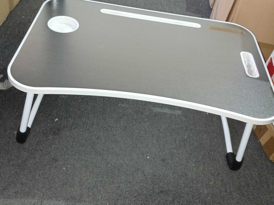 Masuta pliabila pentru laptop, 40x60 cm, aspect lemn negru