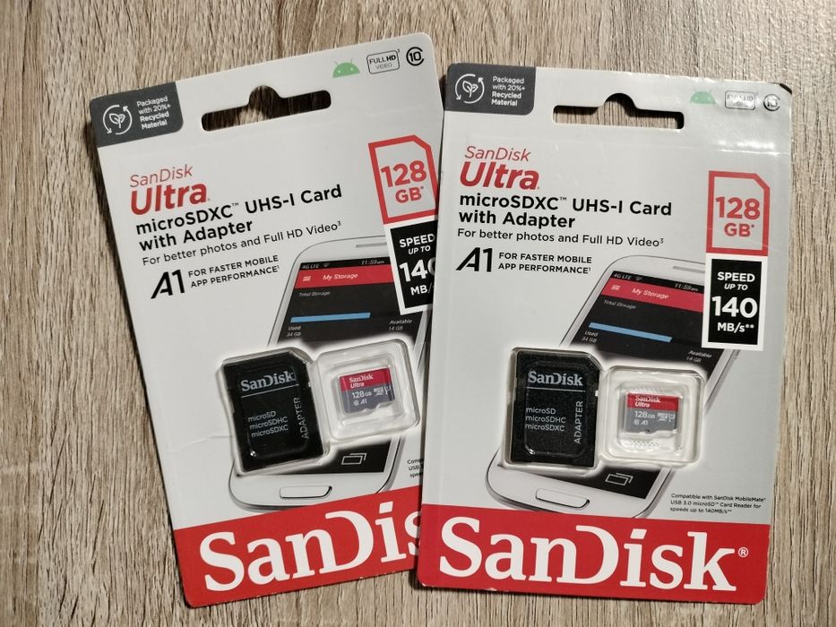 Microsd Sandisk sd card, usb - 128 Gb