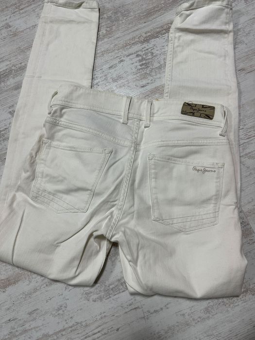 Бели памучни дънки Pepe jeans