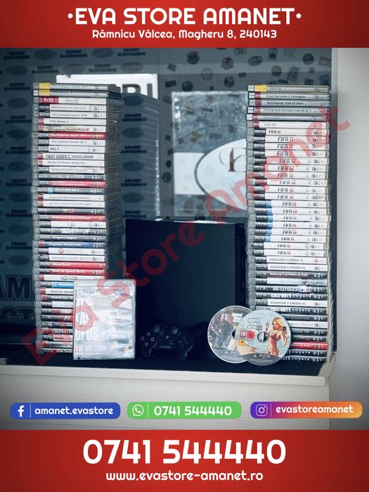 Consola Gaming SONY Playstation 3 PS3 Slim 120GB + Colectie 83 Jocuri