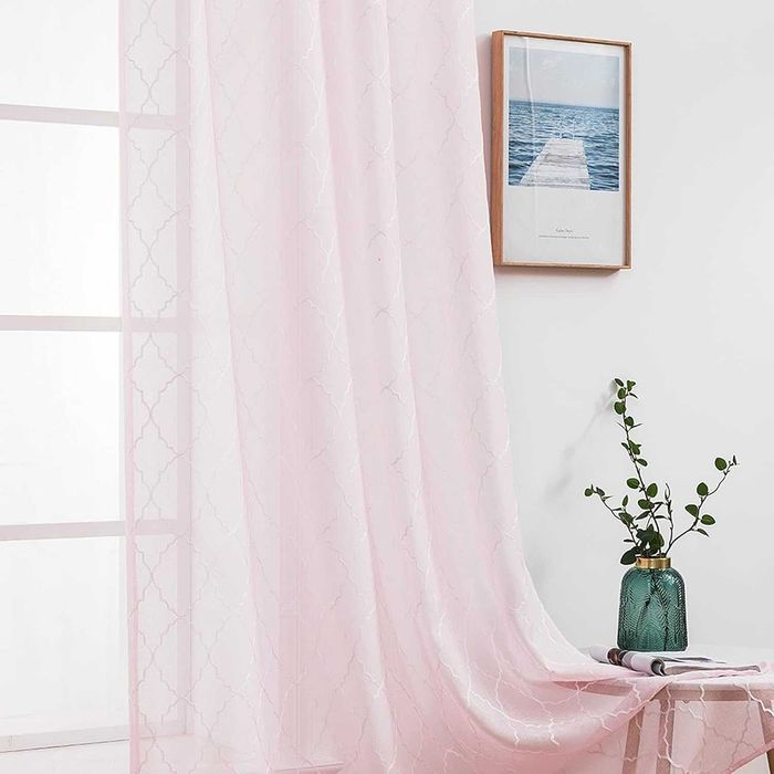 Комплект 2бр. Тюлени Пердета с Халки MIULEE, 140х260см, Розови