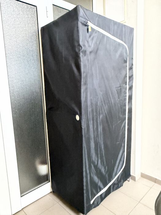 IKEA BREIM текстилен гардероб 80 × 55 × 180 см – черен