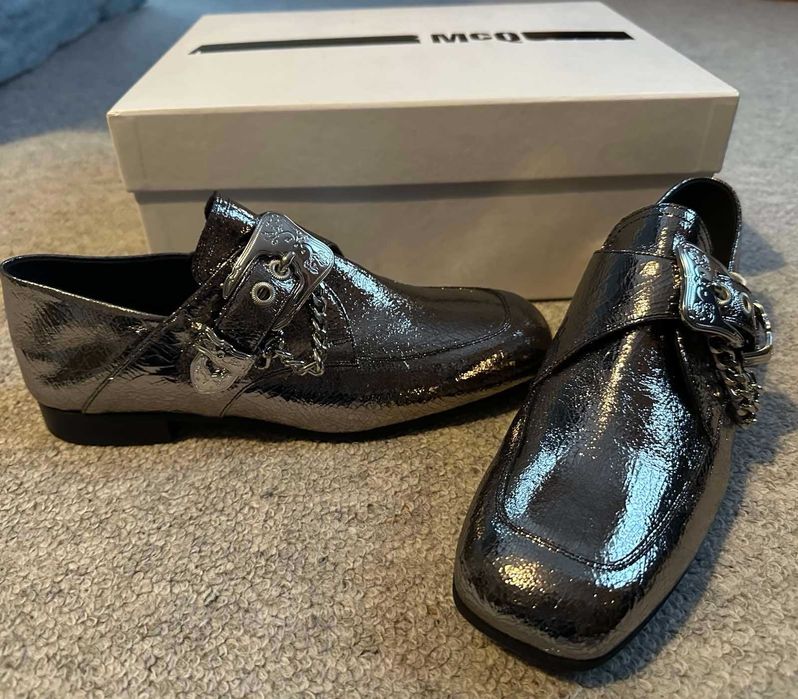 Alexander McQueen Loafers, argintiu, marime 37