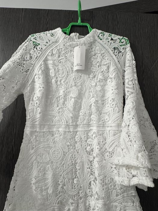 Бяла дантелена рокля Shein