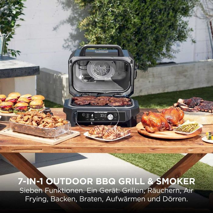 Нова Електрическа Скара Грил 7 в 1 Ninja Woodfire Pro Connect XL OG901EU, 2 години Гаранция, 1700W