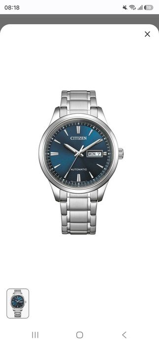 Citizen Ceas Bărbați 40mm Automat Cu Brățară Argintie Din Oțel Inoxidabil