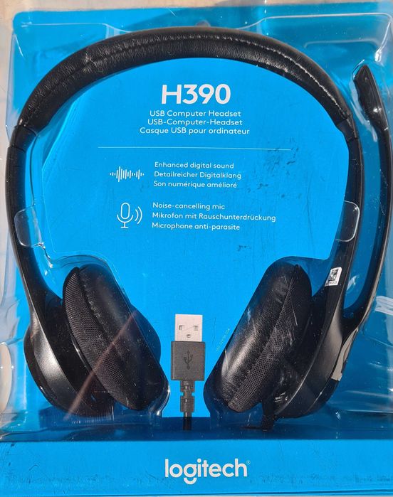 Слушалки с микрофон Logitech - H390, черни