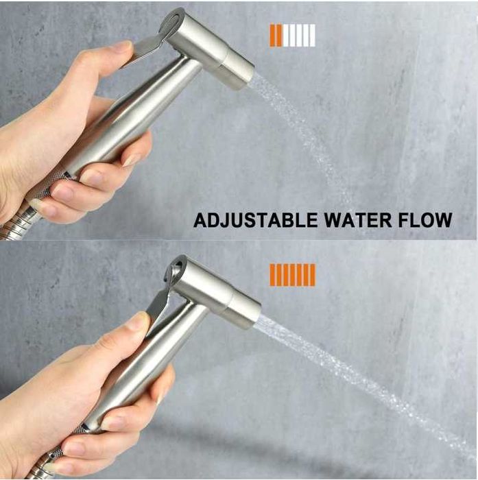 Комплект душ за интимна хигиена със смесител за биде, Сребрист