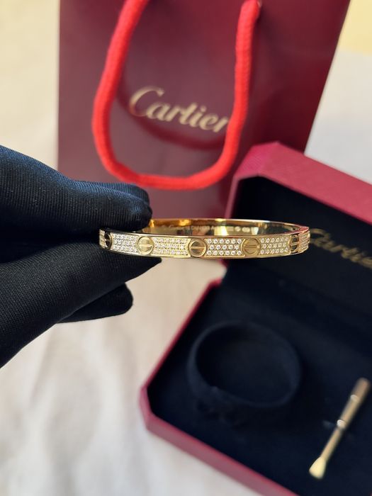 Bratara cu diamante  placata cu aur 18k