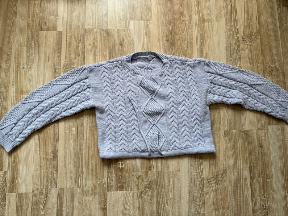 Дамски син пуловер