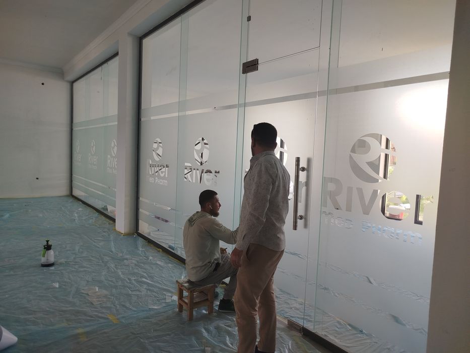 Матовая пленка туманка тонировка оракал офис ва здания ойналарига