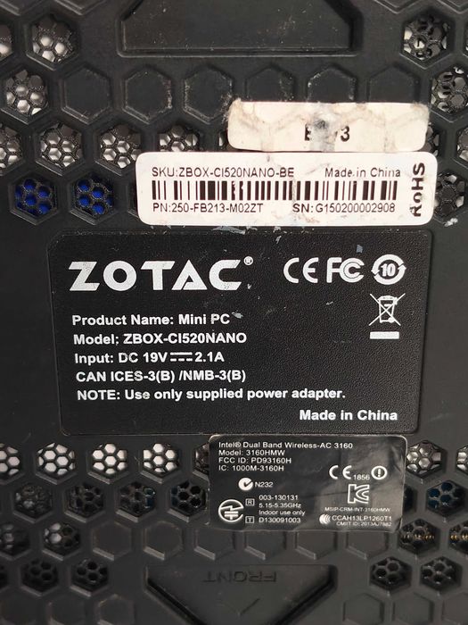 Mini PC Zbox Nano CI520 I3
