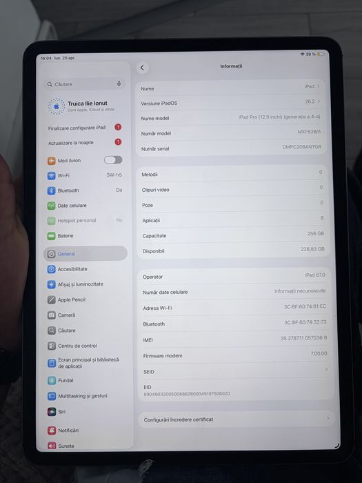 IPad Pro 4th 256Gb generation 12.9 inch 2020