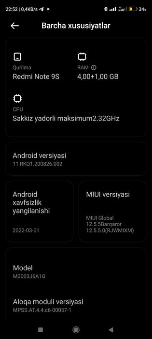 Zudlik bilan  Redmi Note  9 S  Sotiladi