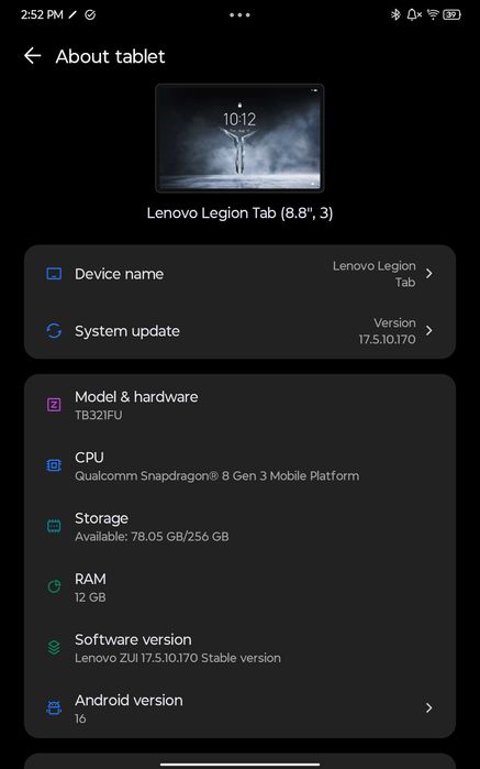 Gaming Tableta LENOVO Legion Tab Gen 3, 8.8", 256GB, 12GB RAM