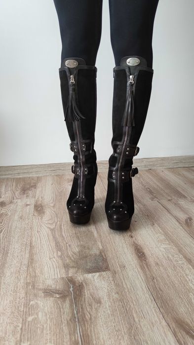 Ботуши Pier Lucci /Размер 37 / Естестена кожа и Велур