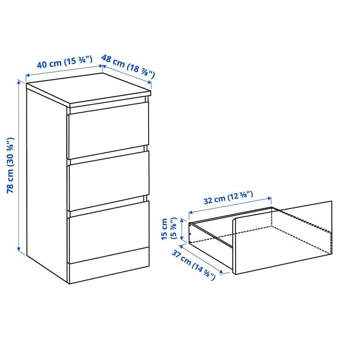 Comode MALM Ikea albe