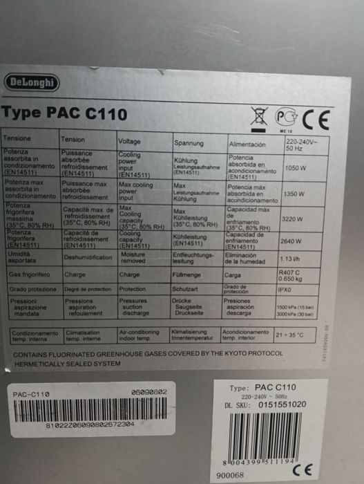 Aer condiționat DeLonghi 11.000btu