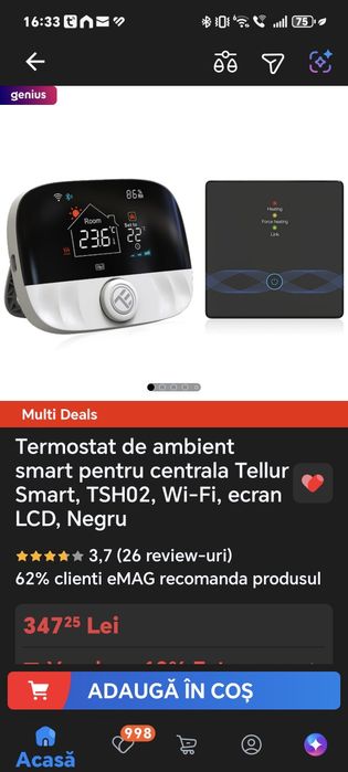Vind termostat smart Wi-Fi Telur