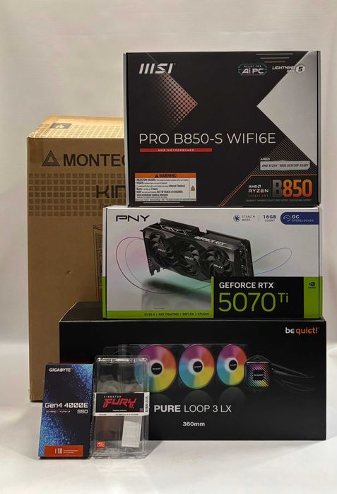 Геймърски компютър AMD Ryzen 7 9800X3D, RTX 5070 Ti 16GB, 64GB ram