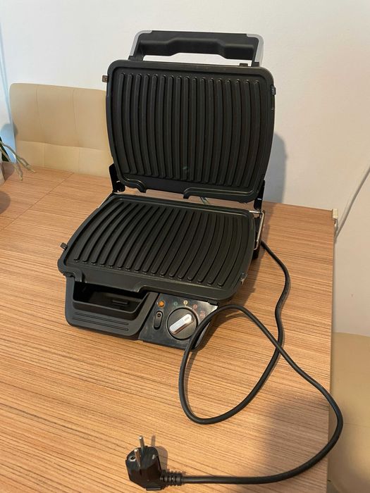 Gratar electric cu timer Tefal Super Grill 2000 W, 4 Nivele, Inox/Negru