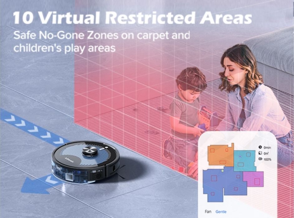 Aspirator robot mop cu statie de depozitare, navigare cu laser