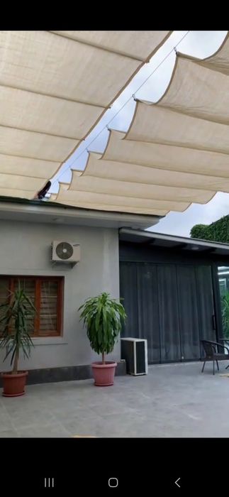 Установка солнцезащитной сетки.