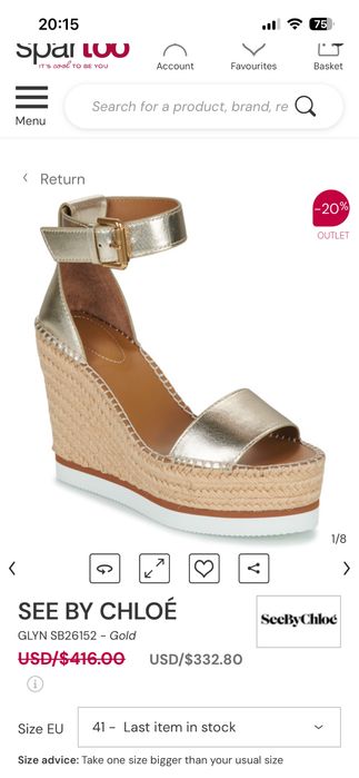 See by Chloe сандали на платформа 38 номер, 24 см