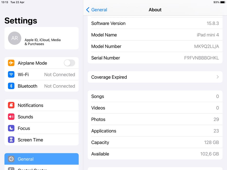 iPad mini 4 WiFi 128GB Gold