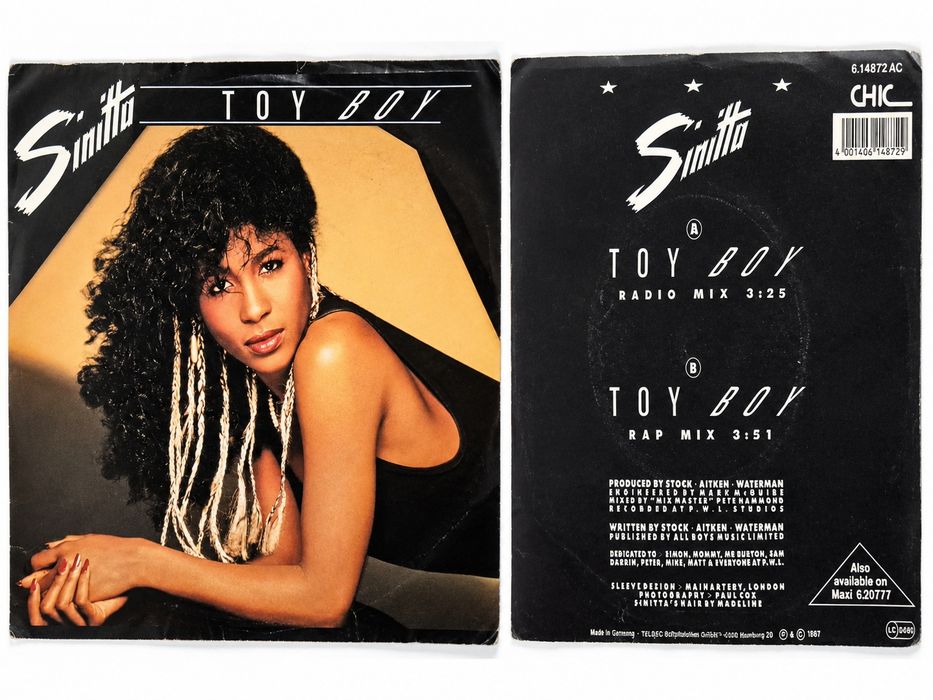 Disc vinil 7" Sinitta – Toy Boy (1987) | Maxi Single | Vintage