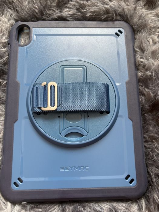 Husă SEYMAC pentru iPad 11" / 10.9" Rotativă 360° cu Curea și Protecție Ecran – Albastru