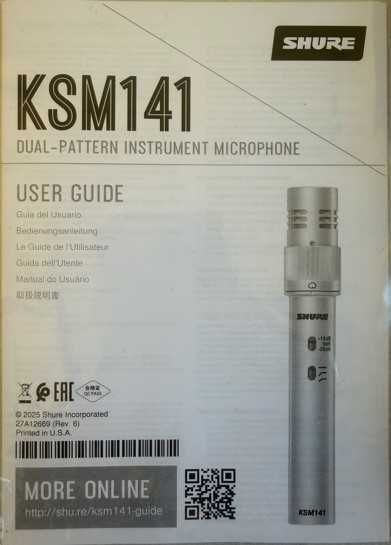 Инструментален микрофон / Microphone Shure KSM-141-SL