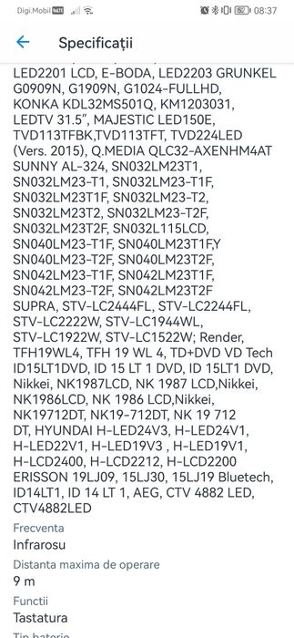 Telecomanda Sunny led - noua
