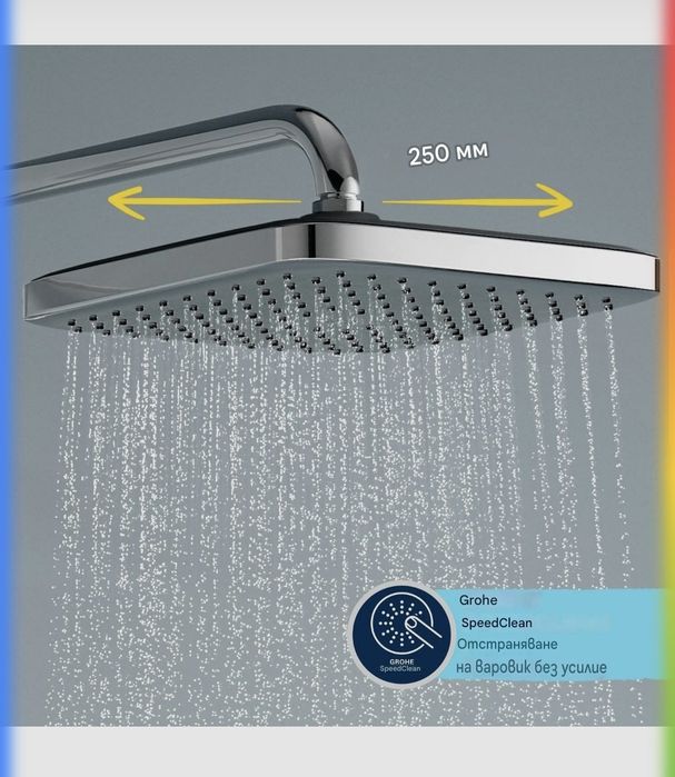 Grohe Vitalio  comfort 250 душ система с превключвател, хром
