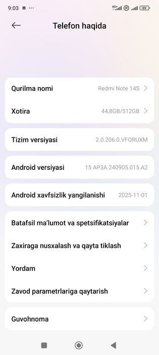 Redmi Note 14s sotiladi uzim ishladganma