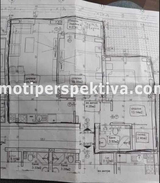 Продава се Тристаен апартамент в Пловдив, Остромила - 86 кв.м за 1652 €/кв.м - Снимка #3