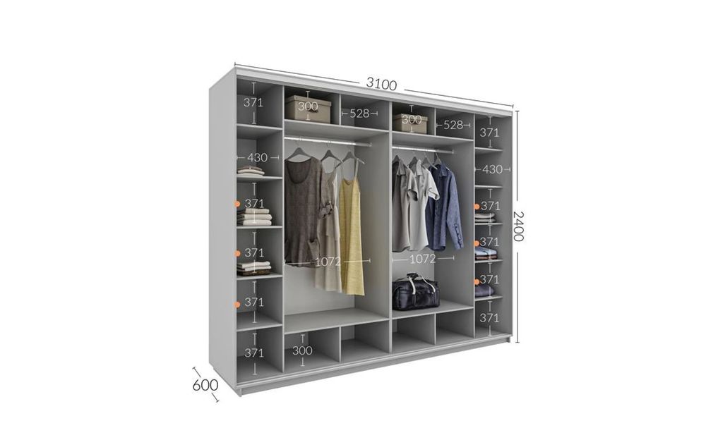 Dulap dressing cu oglindă sablată 310x240x60 cm, NOU, neasamblat