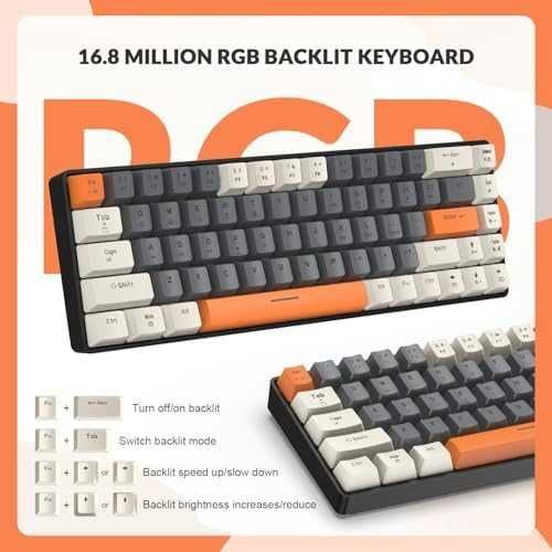 Механична клавиатура Yindiao T8 RGB 60% Brown