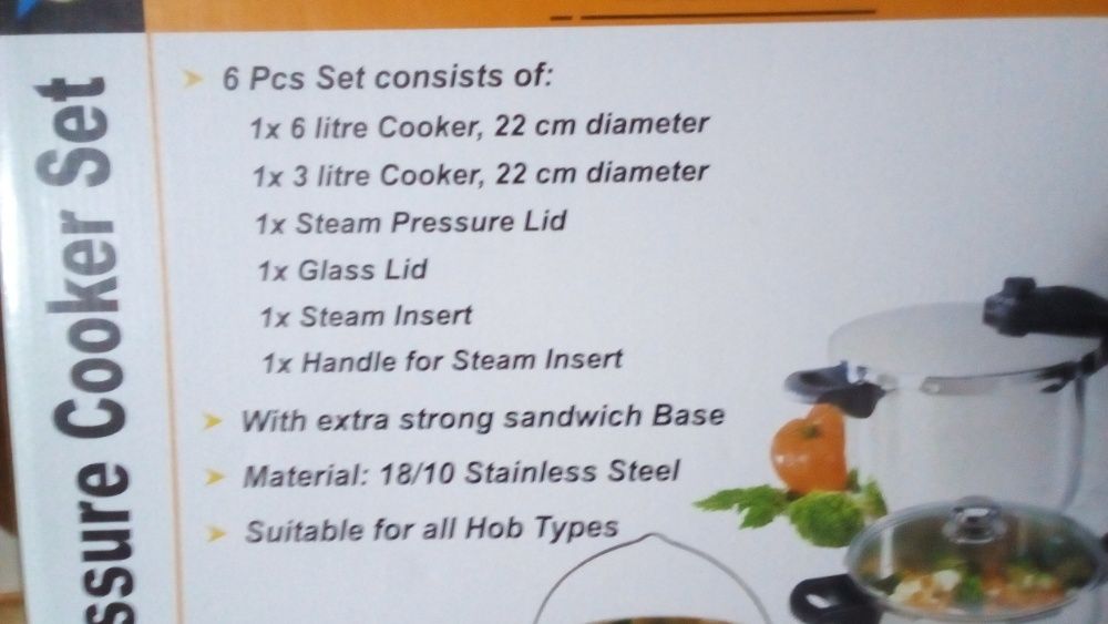 set oale sub presiune 6 piese INOX 18/10